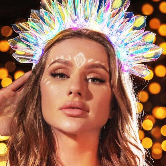 Light Up Crown LED Headband Glow Rave Costume Accessory for Adults Women main image 6
